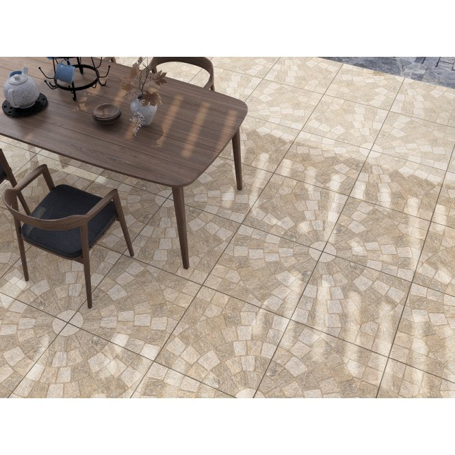 Mandorla Spiral 60cm x 60cm x 2cm Outdoor Floor Tile