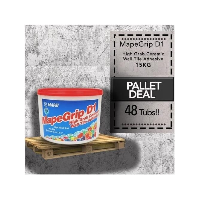 Mapei Mapegrip D1 15kg Pallet Deal - 48 Tubs