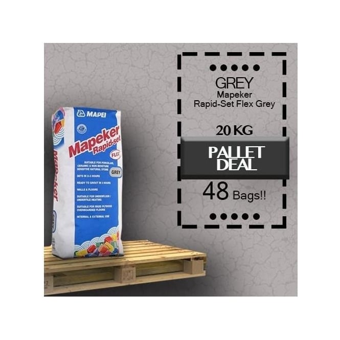 Mapei Mapeker Rapid Set Flex Grey 20kg Pallet Deal 48 Bags