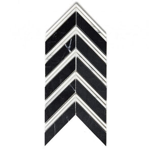 Marmi Black Marble Polished 27.5cm x 15cm Mosaic Tile