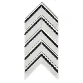 Marmi Carrara Marble Polished 27.5cm x 15cm Mosaic Tile