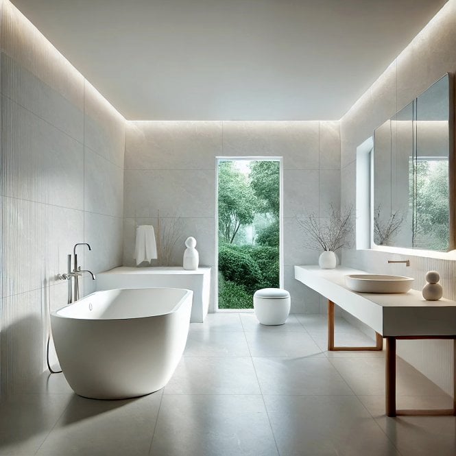 Marmostone White Rectified Matt Stone Effect Porcelain Wall & Floor Tile 60cm x 120cm