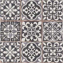 Peronda Marrakesh Black Decor 33cm x 33cm Wall & Floor Tile