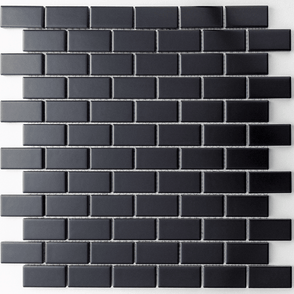 Matt Black Bond Tiles 2.3cm x 4.8cm Mosaic Wall & Floor Tile
