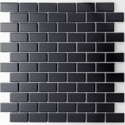 Matt Black Bond Tiles 2.3cm x 4.8cm Mosaic Wall & Floor Tile