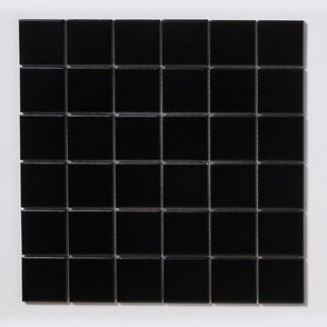 Matt Black Large Square 30cm x 30cm (4.8cm x 4.8cm) Mosaic Tile