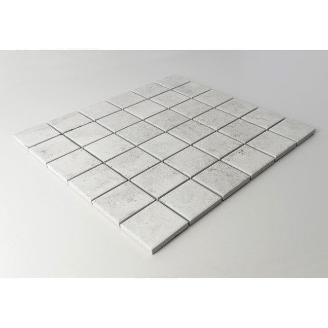Matt R11 Mineral Blanco Square Porcelain (4.8cm x 4.8cm) 30cm x 30cm Mosaic Tile
