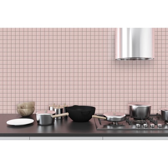 Matt Soft Pink Square (4.8cm x 4.8cm) 30cm x 30cm Mosaic Tile