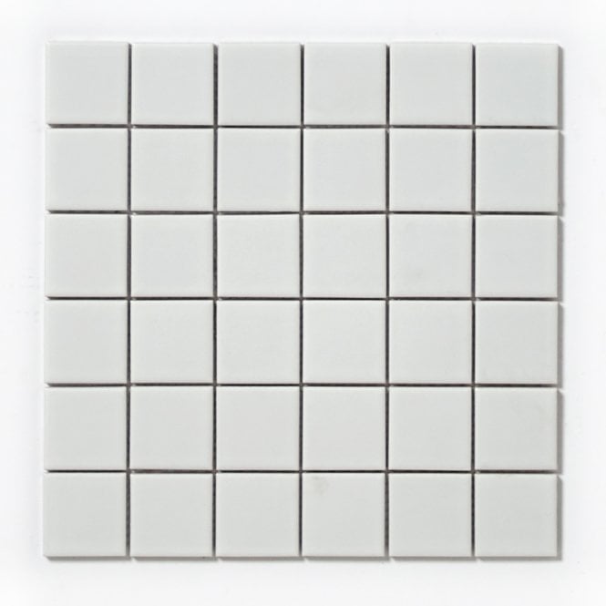 Matt White Large Square 30.6cm x 30.6cm (4.8cm x 4.8cm) Mosaic Tile
