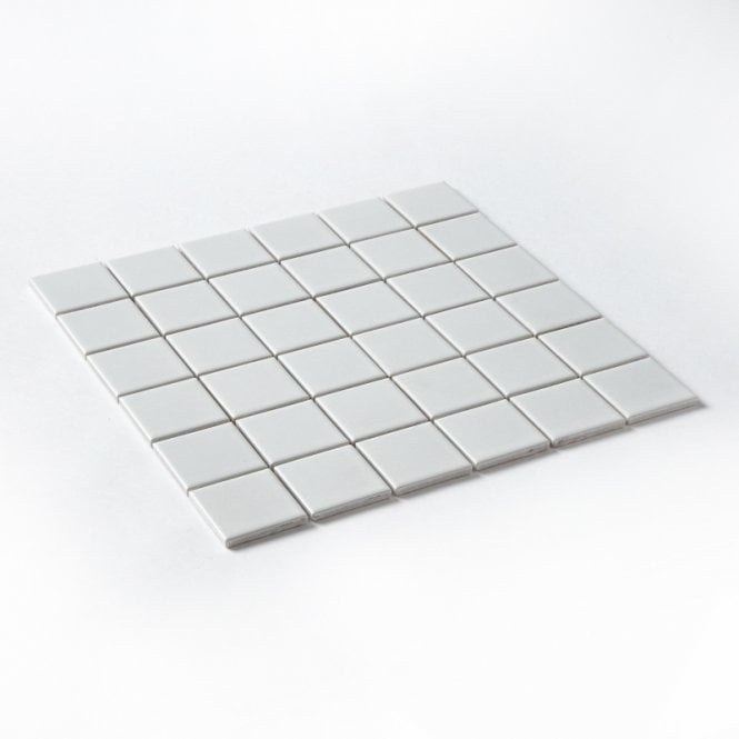 Matt White Large Square 30.6cm x 30.6cm (4.8cm x 4.8cm) Mosaic Tile