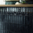 Italian Design Metal Brick Black Lux 6cm x 24cm Wall Tile