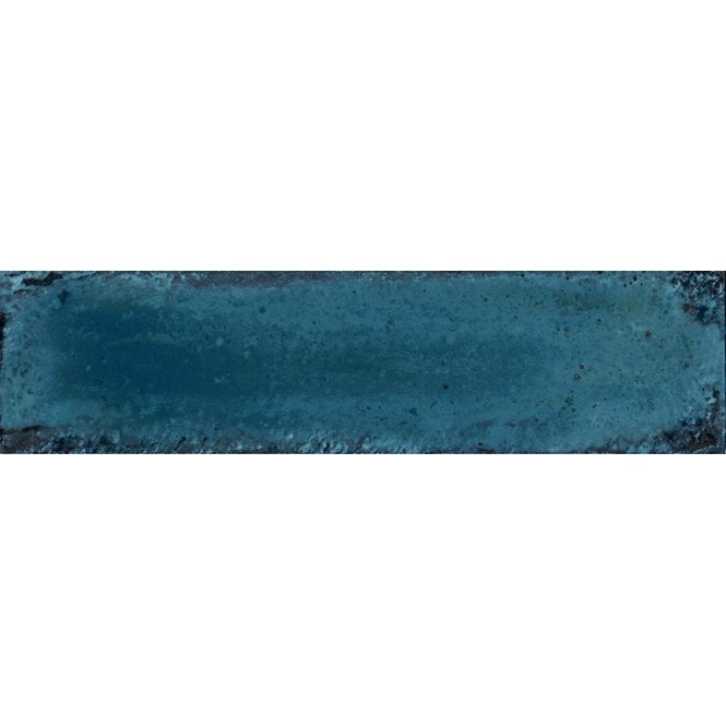 Italian Design Metal Brick Blue Lux 6cm x 24cm Wall Tile