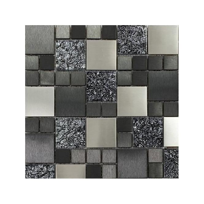 Metallic Random 30cm x 30cm Silver Mix Mosaic