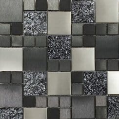 Metallic Random 30cm x 30cm Silver Mix Mosaic