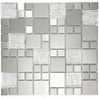 Metallic Random Silver Mix 30cm x 30cm Glass Mosaic