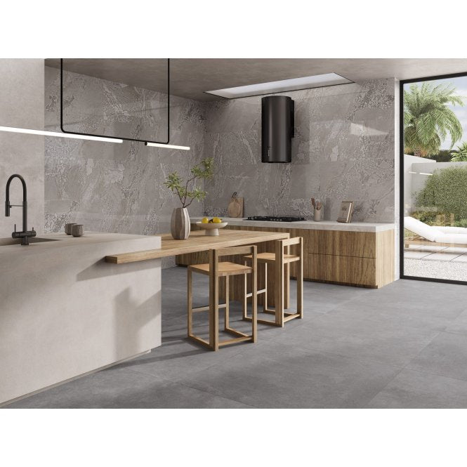 MetalShine Planet Grey 60cm x 120cm Wall and Floor Tile