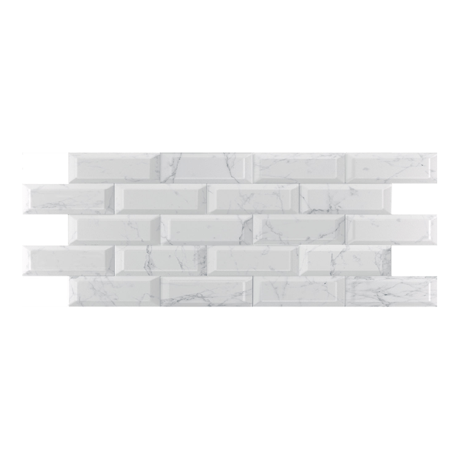 Metro Bevel Gloss Carrara 10cm x 30cm Wall Tile