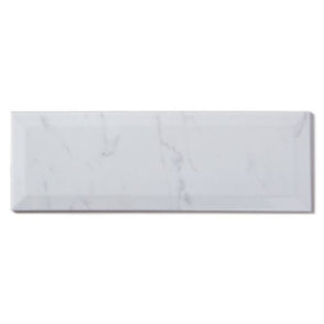 Metro Bevel Gloss Carrara 10cm x 30cm Wall Tile