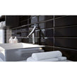 Metro Bevelled Gloss Black 10cm x 30cm Wall Tile