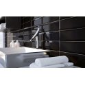 Metro Bevelled Gloss Black 10cm x 30cm Wall Tile