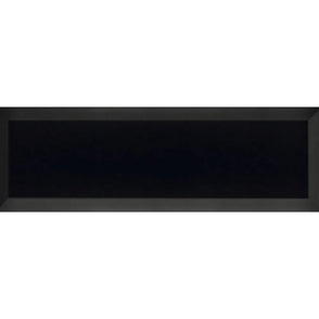 Metro Bevelled Gloss Black 10cm x 30cm Wall Tile