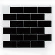 Metro Bevelled Gloss Black 29.55cm x 29.1cm (4.5cm x 9.5cm) Mosaic Tile