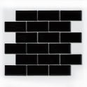 Metro Bevelled Gloss Black 29.55cm x 29.1cm (4.5cm x 9.5cm) Mosaic Tile