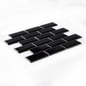 Metro Bevelled Gloss Black 29.55cm x 29.1cm (4.5cm x 9.5cm) Mosaic Tile