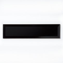 Equipe Metro Bevelled Gloss Black 7.5cm x 30cm Wall Tile