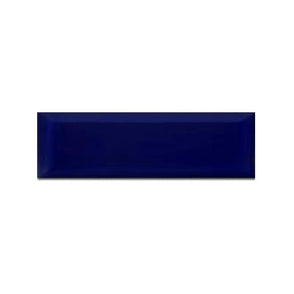 Metro Bevelled Gloss Blue 10cm x 30cm Wall Tile