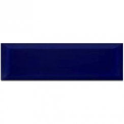 Metro Bevelled Gloss Blue 10cm x 30cm Wall Tile
