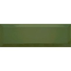 Metro Bevelled Gloss Bottle Green 10cm x 30cm Wall Tile
