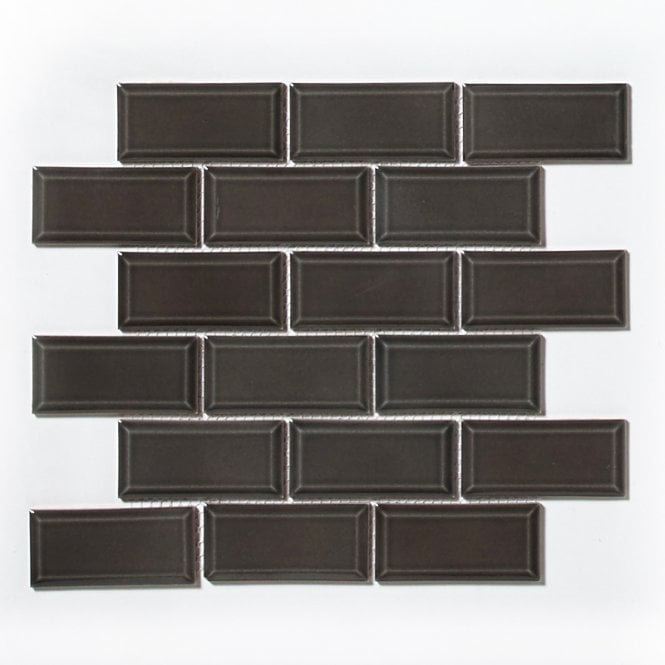 Metro Bevelled Gloss Grey 29.55cm x 29.1cm (4.5cm x 9.5cm) Mosaic Tile