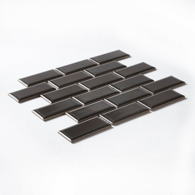 Metro Bevelled Gloss Grey 29.55cm x 29.1cm (4.5cm x 9.5cm) Mosaic Tile