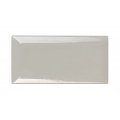 Equipe Metro Bevelled Gloss Light Grey 7.5cm x 15cm Wall Tile