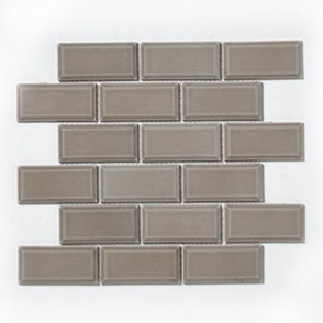 Metro Bevelled Gloss Oatmeal 29.55cm x 29.1cm (4.5cm x 9.5cm) Mosaic Tile