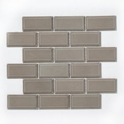 Metro Bevelled Gloss Oatmeal 29.55cm x 29.1cm (4.5cm x 9.5cm) Mosaic Tile
