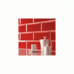 Metro Bevelled Gloss Red 10cm x 30cm Wall Tile
