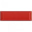 Metro Bevelled Gloss Red 10cm x 30cm Wall Tile