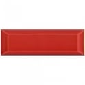 Metro Bevelled Gloss Red 10cm x 30cm Wall Tile