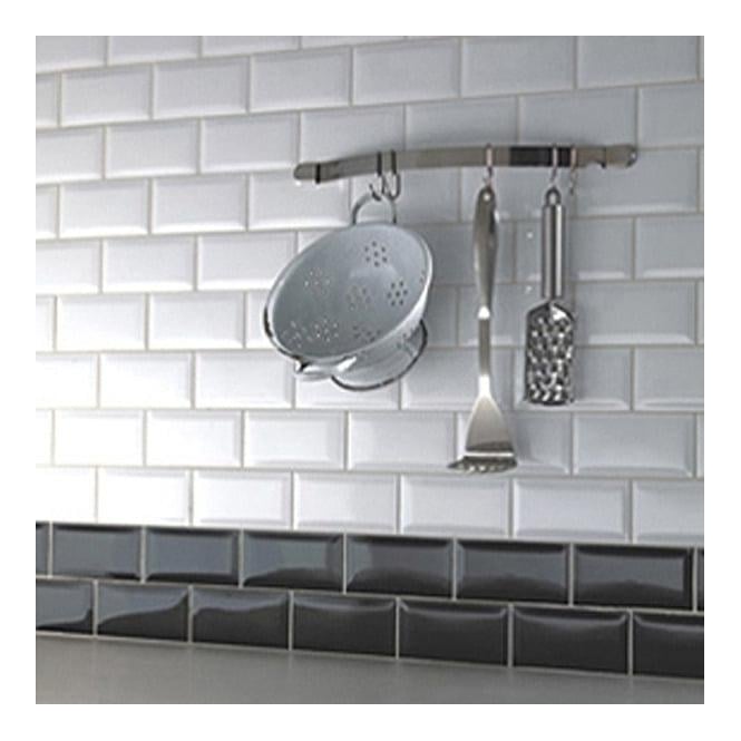 Metro Bevelled Gloss White 10cm x 20cm Wall Tile Full Pallet Deal (3600 Pieces)