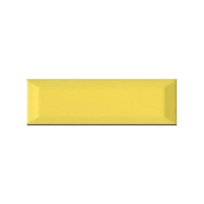 Metro Bevelled Gloss Yellow 10cm x 30cm Wall Tile
