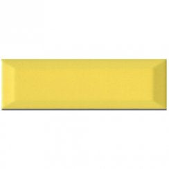 Metro Bevelled Gloss Yellow 10cm x 30cm Wall Tile