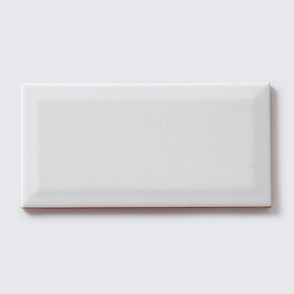 Metro Bevelled Matt White 10cm x 20cm Wall Tile