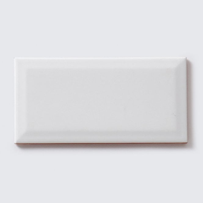 Metro Bevelled Matt White 10cm x 20cm Wall Tile