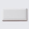 Metro Bevelled Matt White 10cm x 20cm Wall Tile