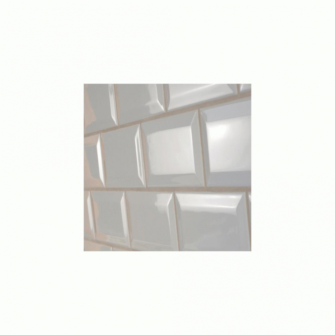 Metro Bevelled Matt White 10cm x 20cm Wall Tile