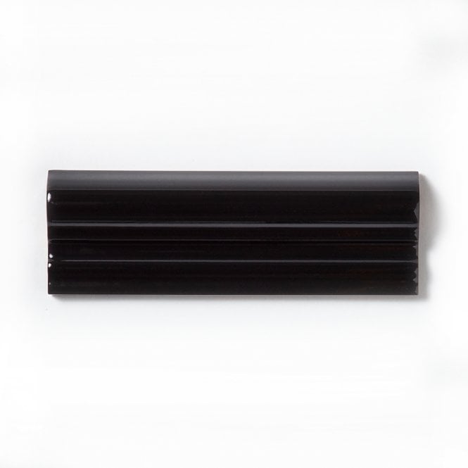 Metro Black 5cm x 15cm Dado Border Tile