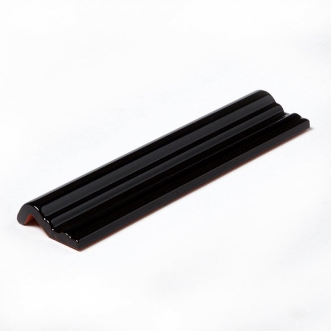 Metro Black 5cm x 20cm Dado Border Tile