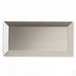 Metro Brick Brushed Steel 10cm x 20cm Wall Tile